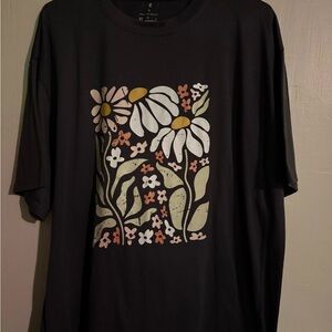 Floral Graphic Black T-Shirt